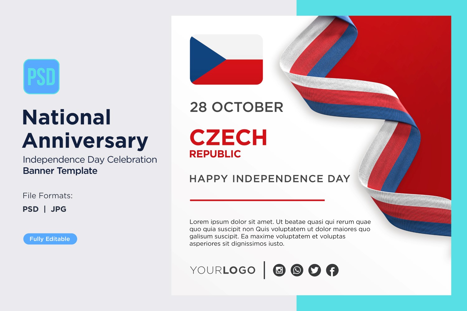 Czech National Day Celebration Banner