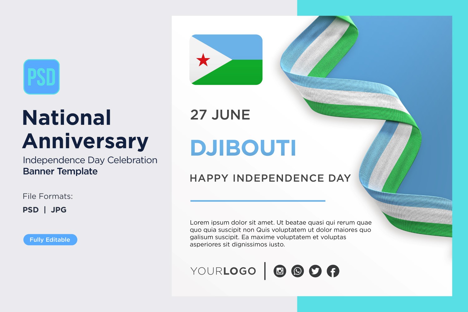 Djibouti National Day Celebration Banner