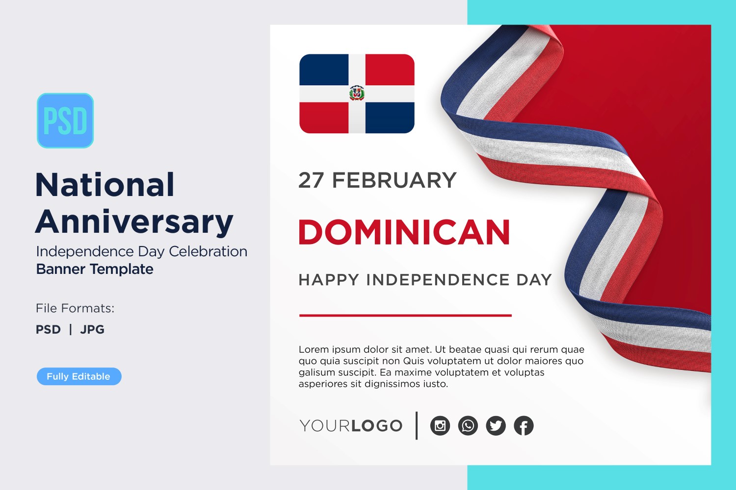 Dominican National Day Celebration Banner