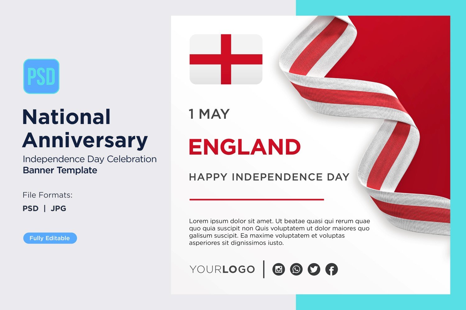 England National Day Celebration Banner