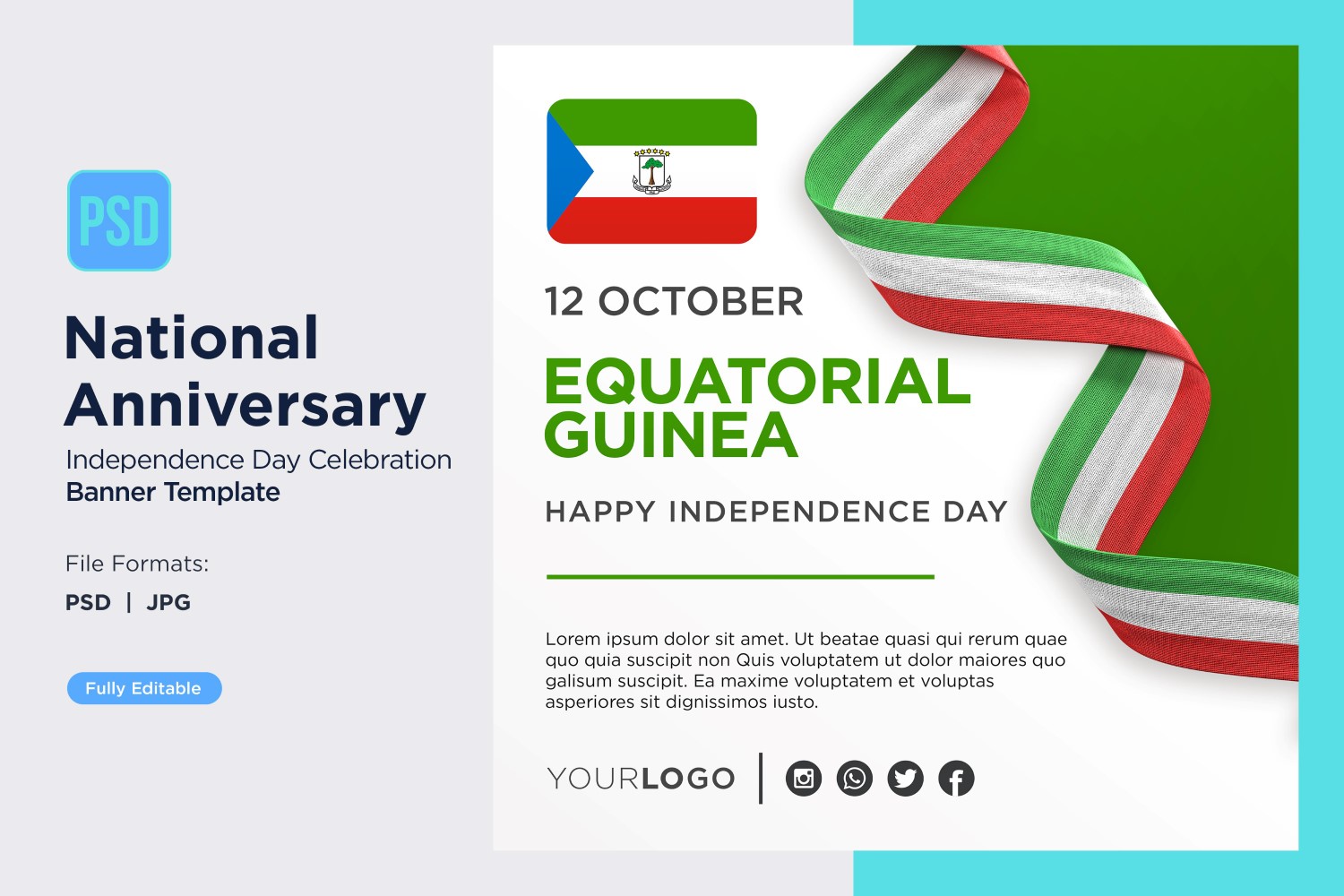 Equatorial Guinea National Day Celebration Banner