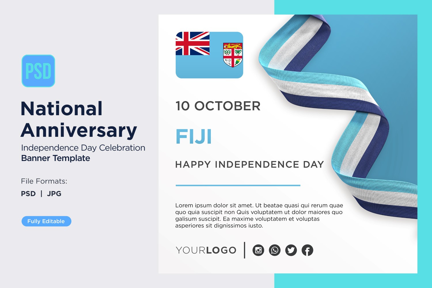 Fiji National Day Celebration Banner