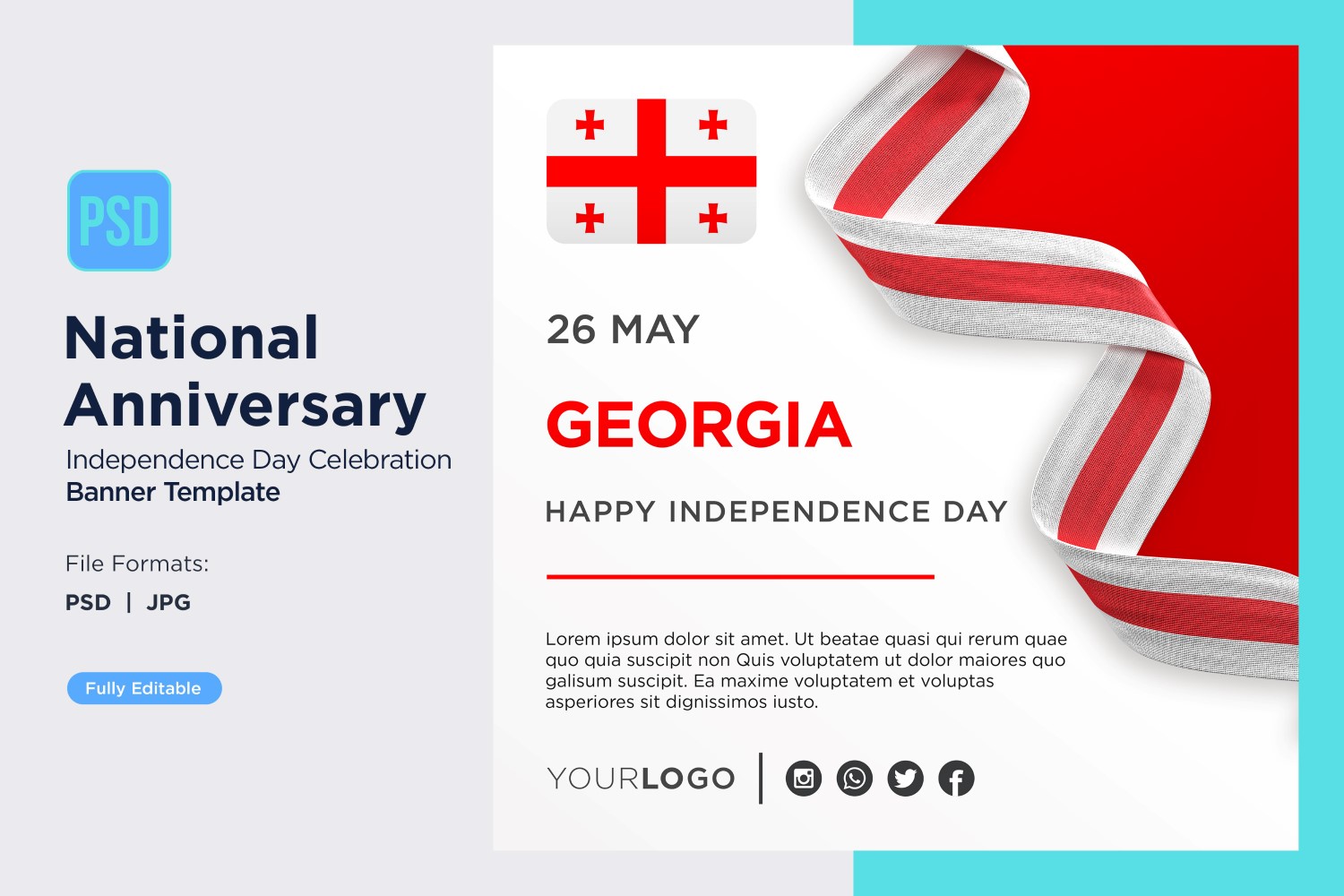 Georgia National Day Celebration Banner