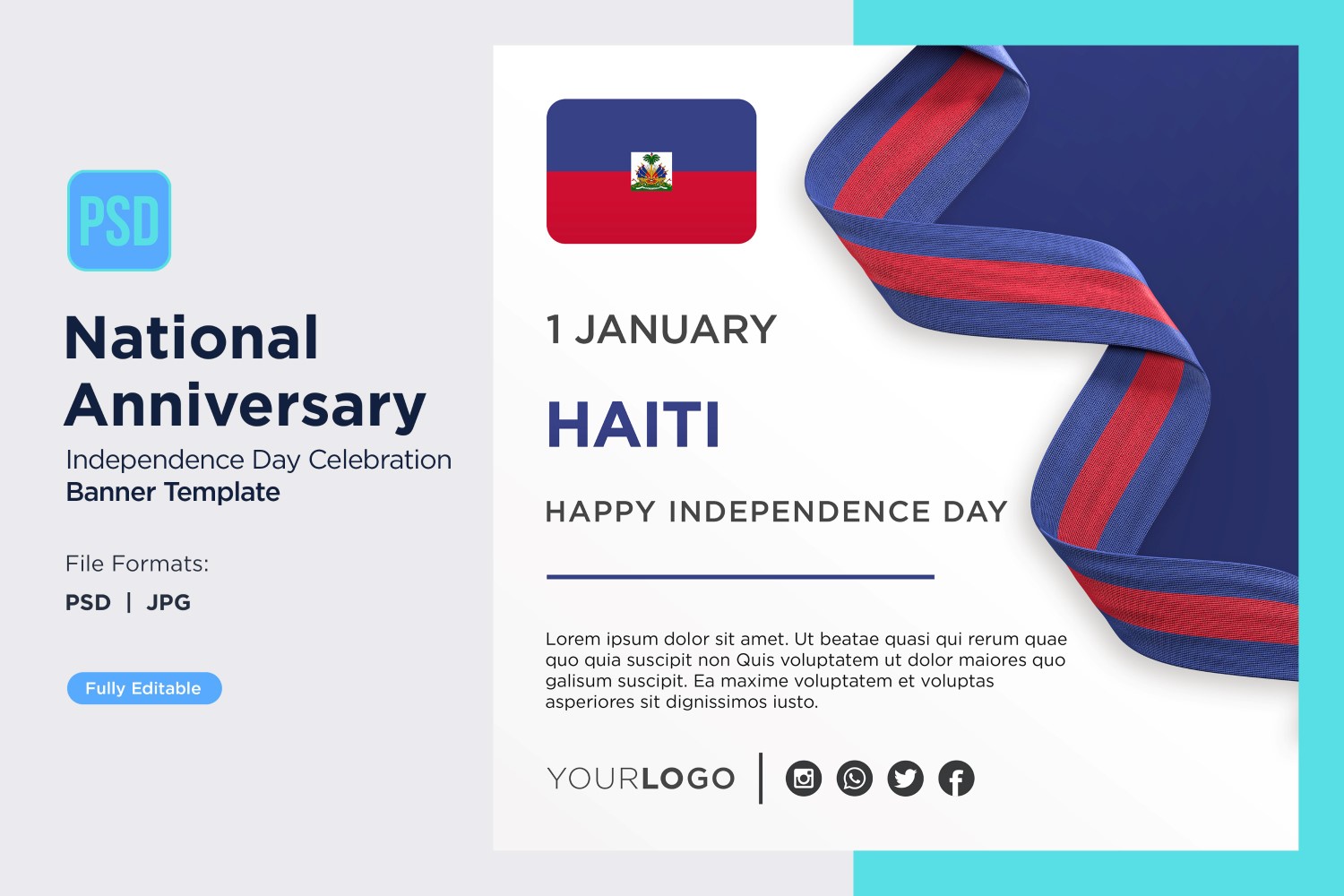 Haiti National Day Celebration Banner
