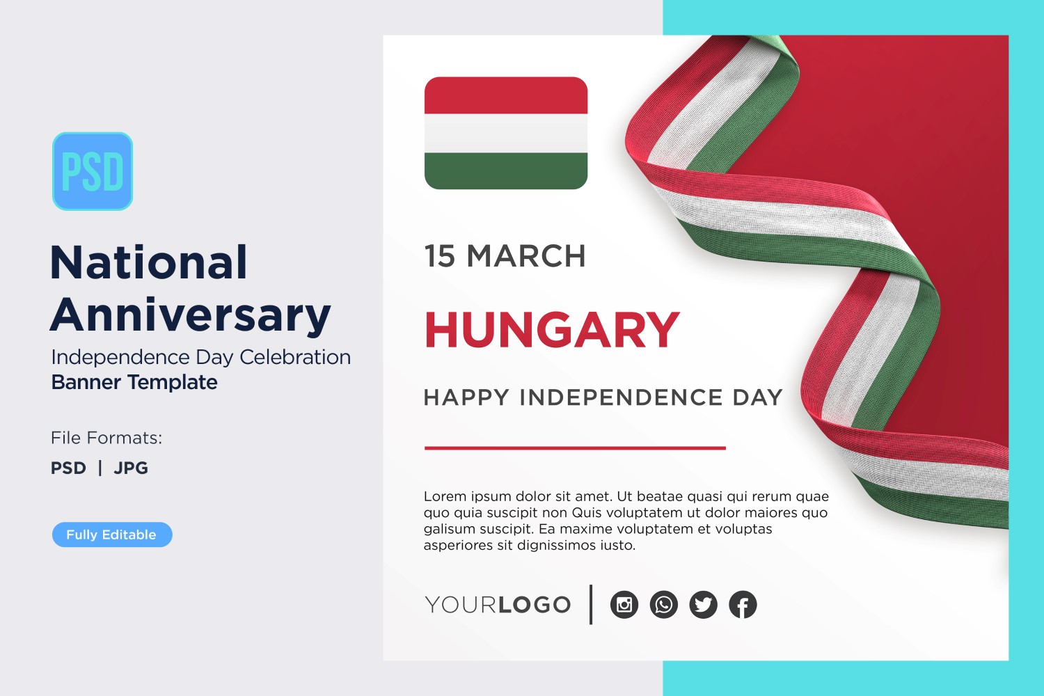 Hungary National Day Celebration Banner