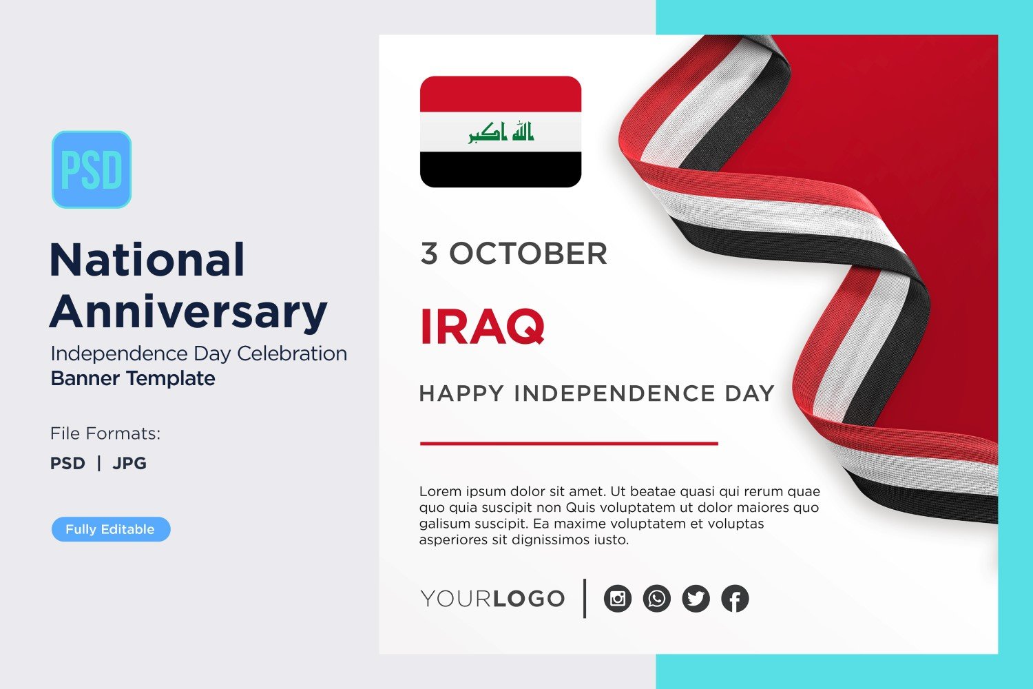 Iraq National Day Celebration Banner