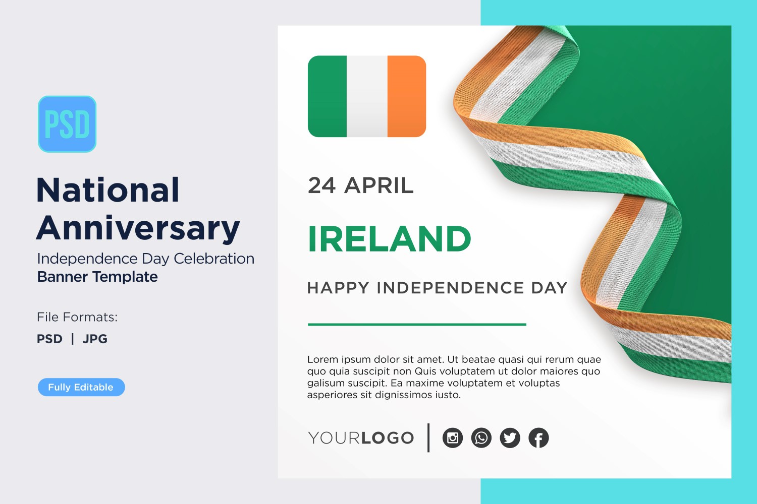 Ireland National Day Celebration Banner
