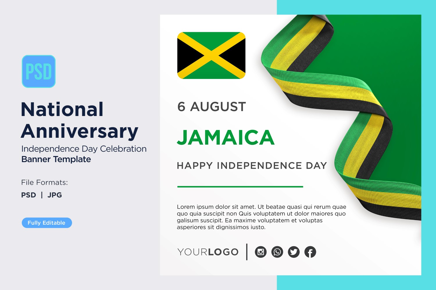 Jamaica National Day Celebration Banner