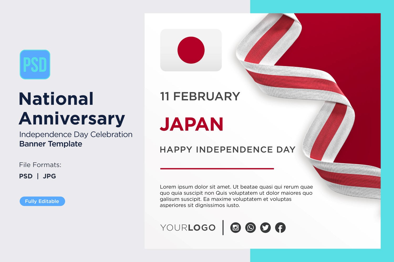 Japan National Day Celebration Banner