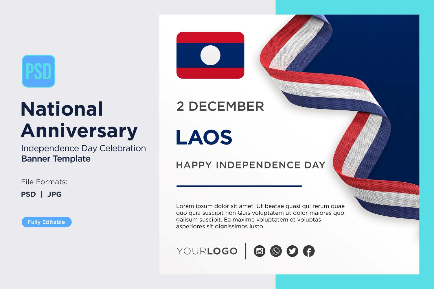 Laos National Day Celebration Banner