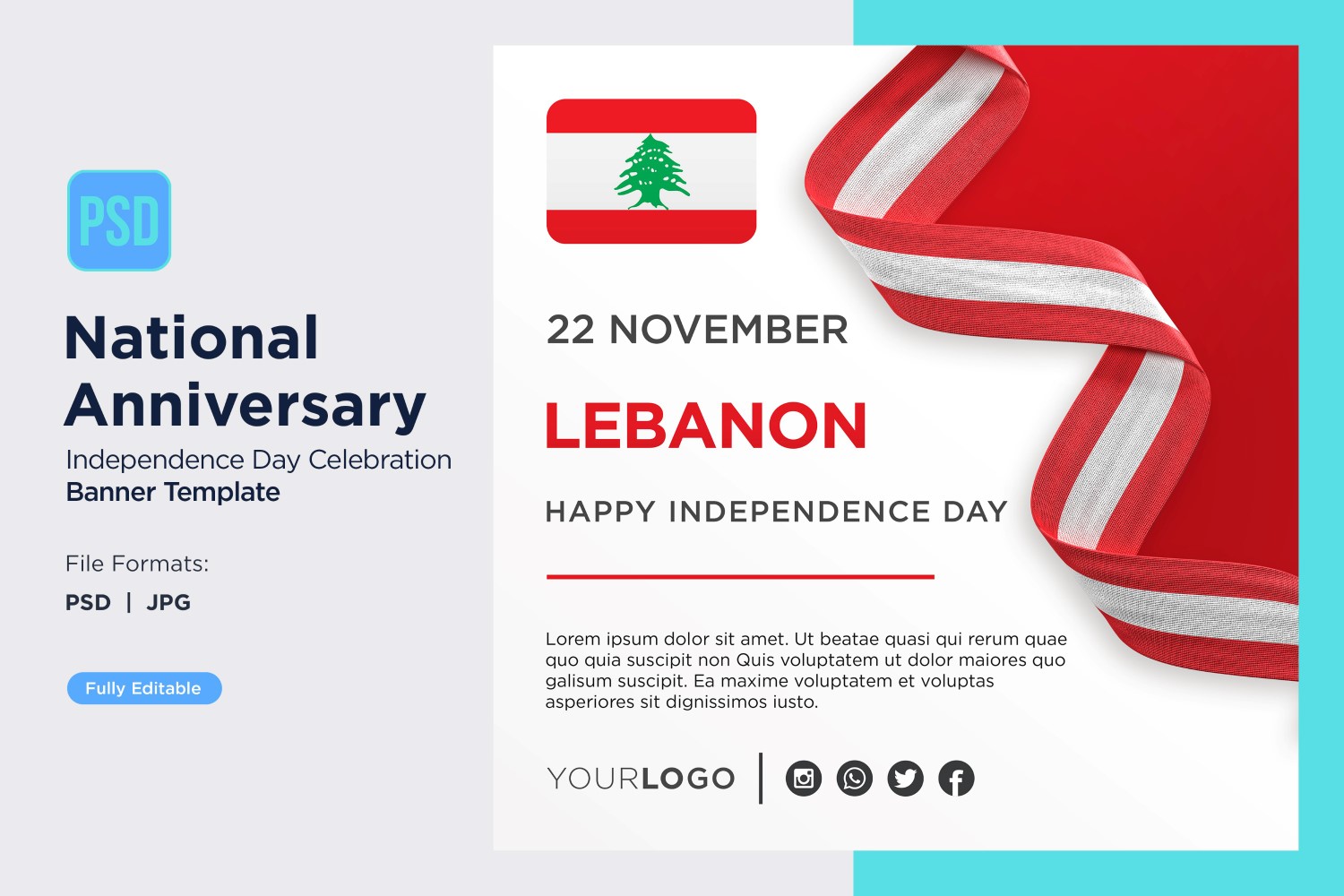 Lebanon National Day Celebration Banner