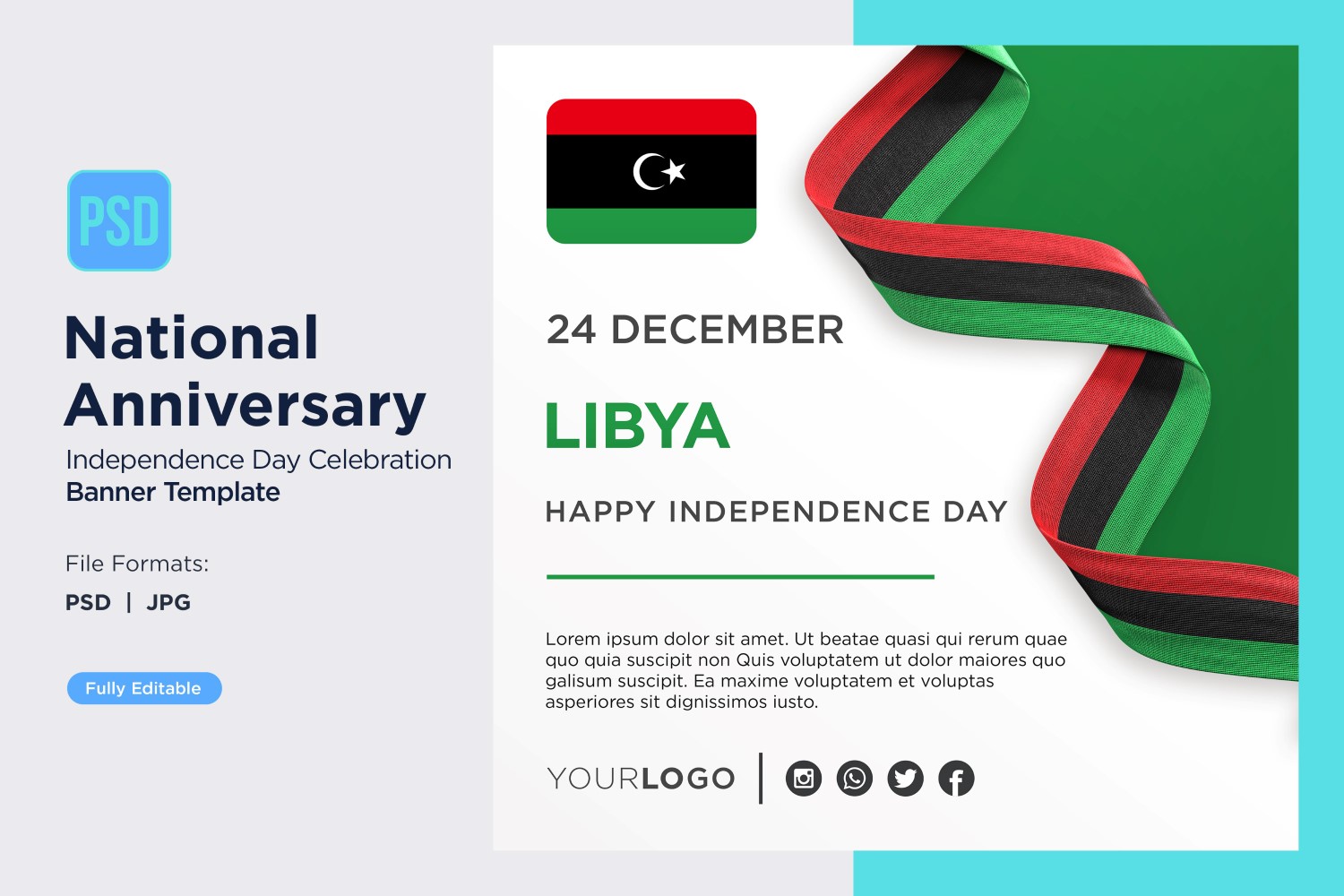 Libya National Day Celebration Banner