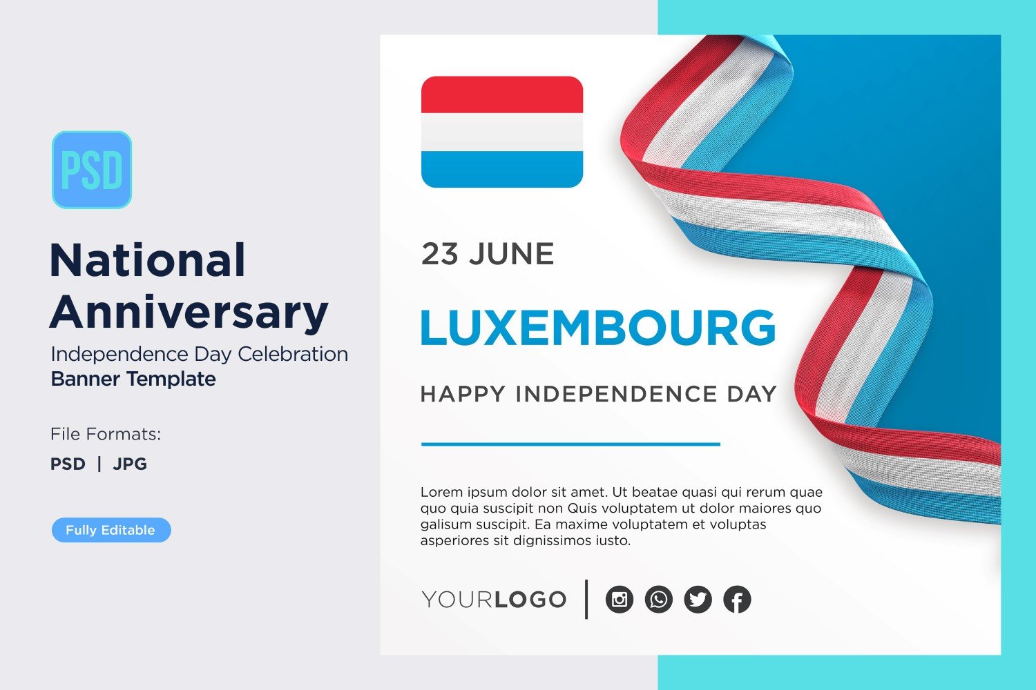 Luxembourg National Day Celebration Banner