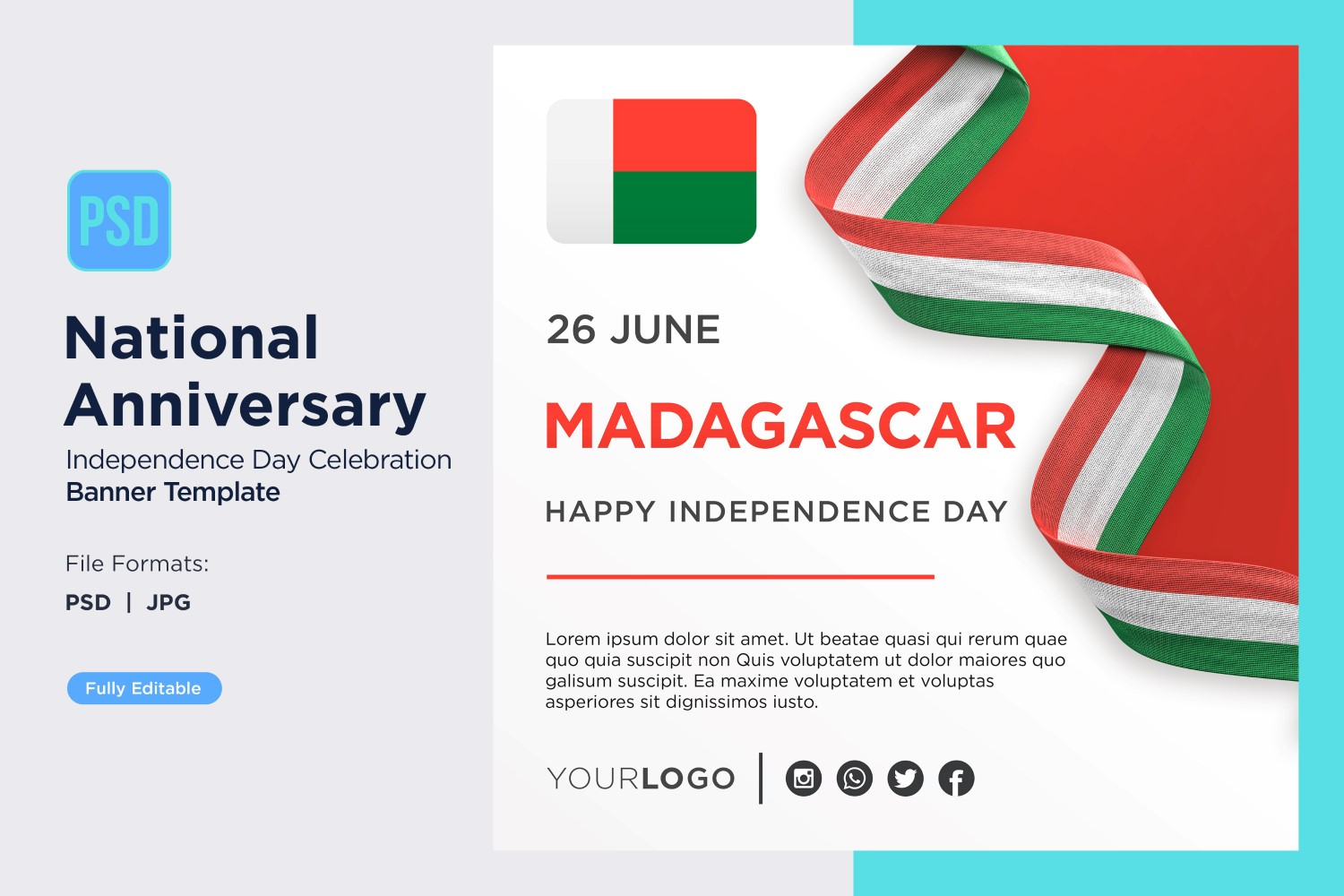 Madagascar National Day Celebration Banner