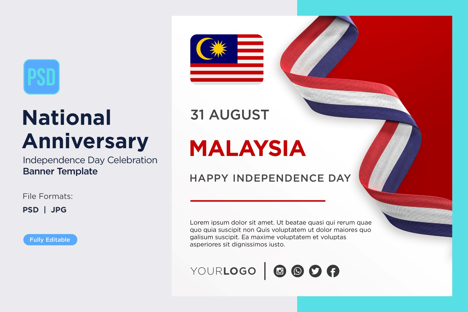 Malaysia National Day Celebration Banner