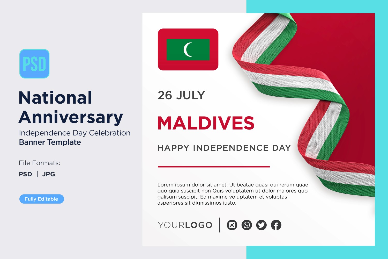 Maldives National Day Celebration Banner