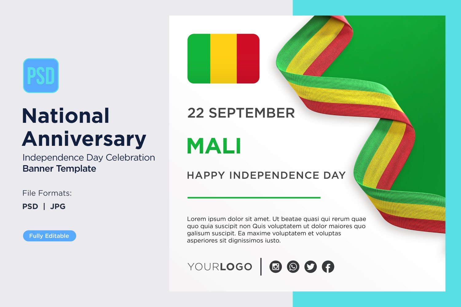 Mali National Day Celebration Banner