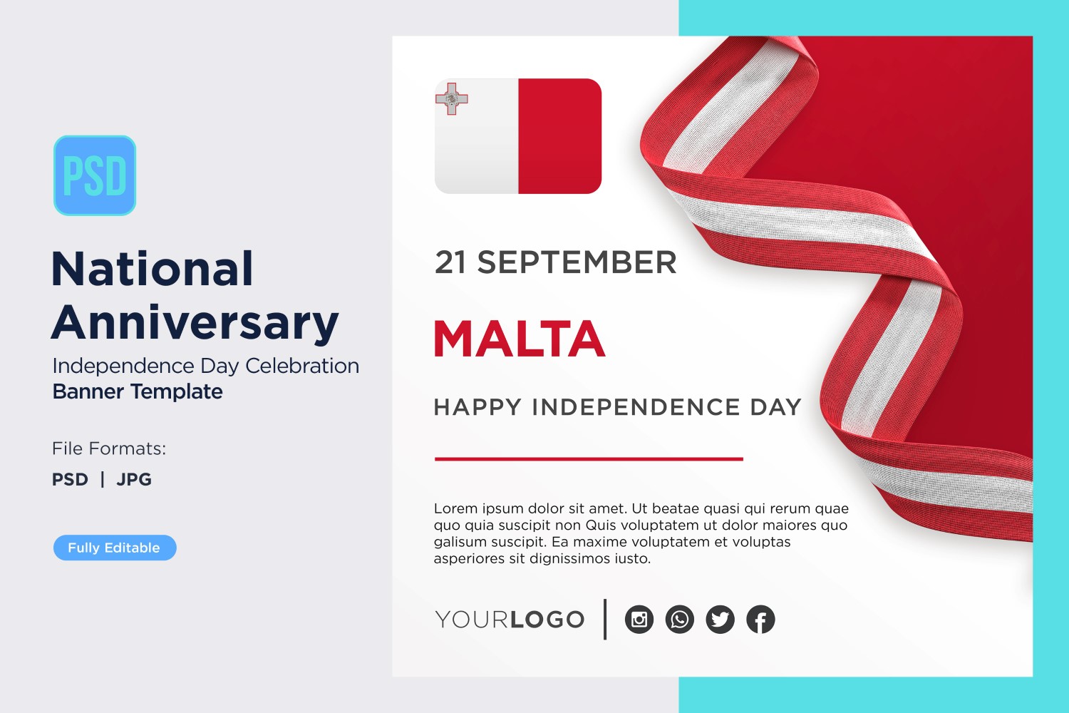 Malta National Day Celebration Banner