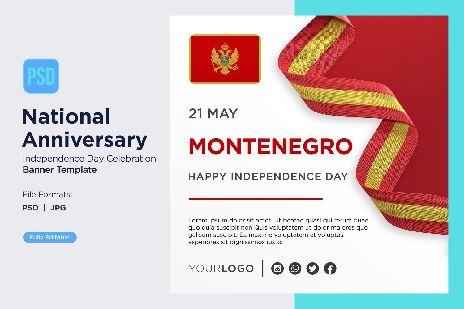 Montenegro National Day Celebration Banner