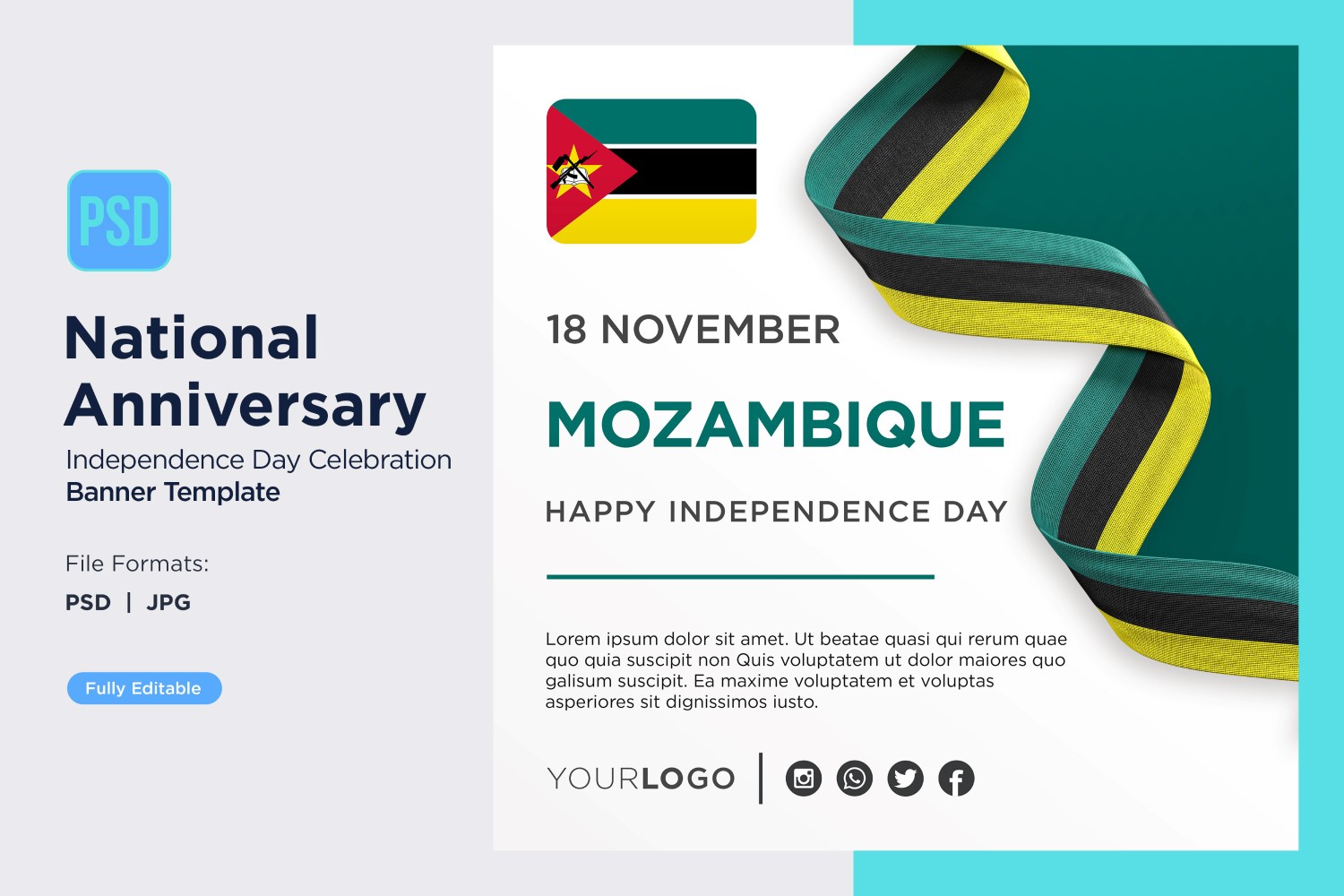 Mozambique National Day Celebration Banner