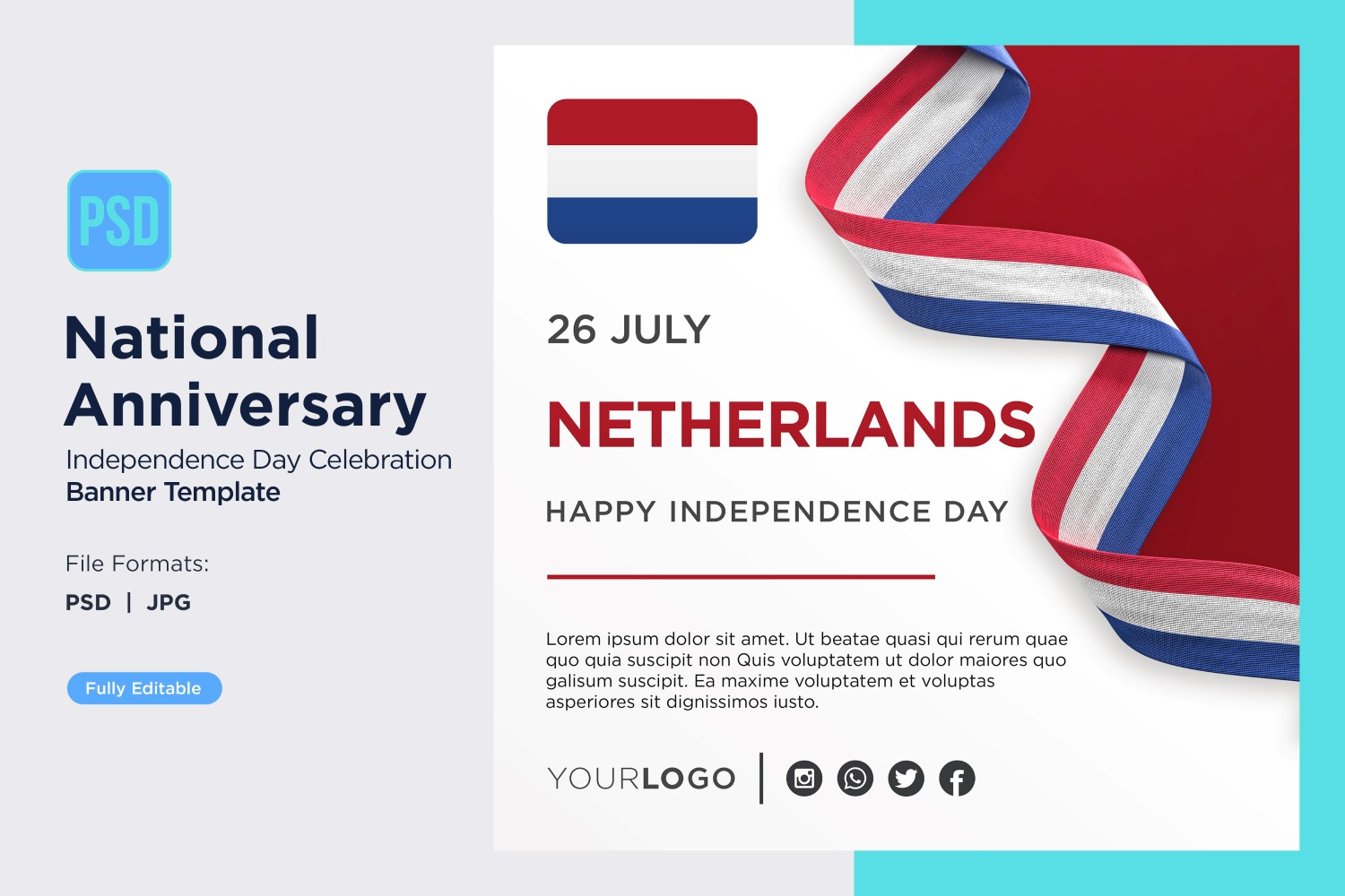 Netherlands National Day Celebration Banner