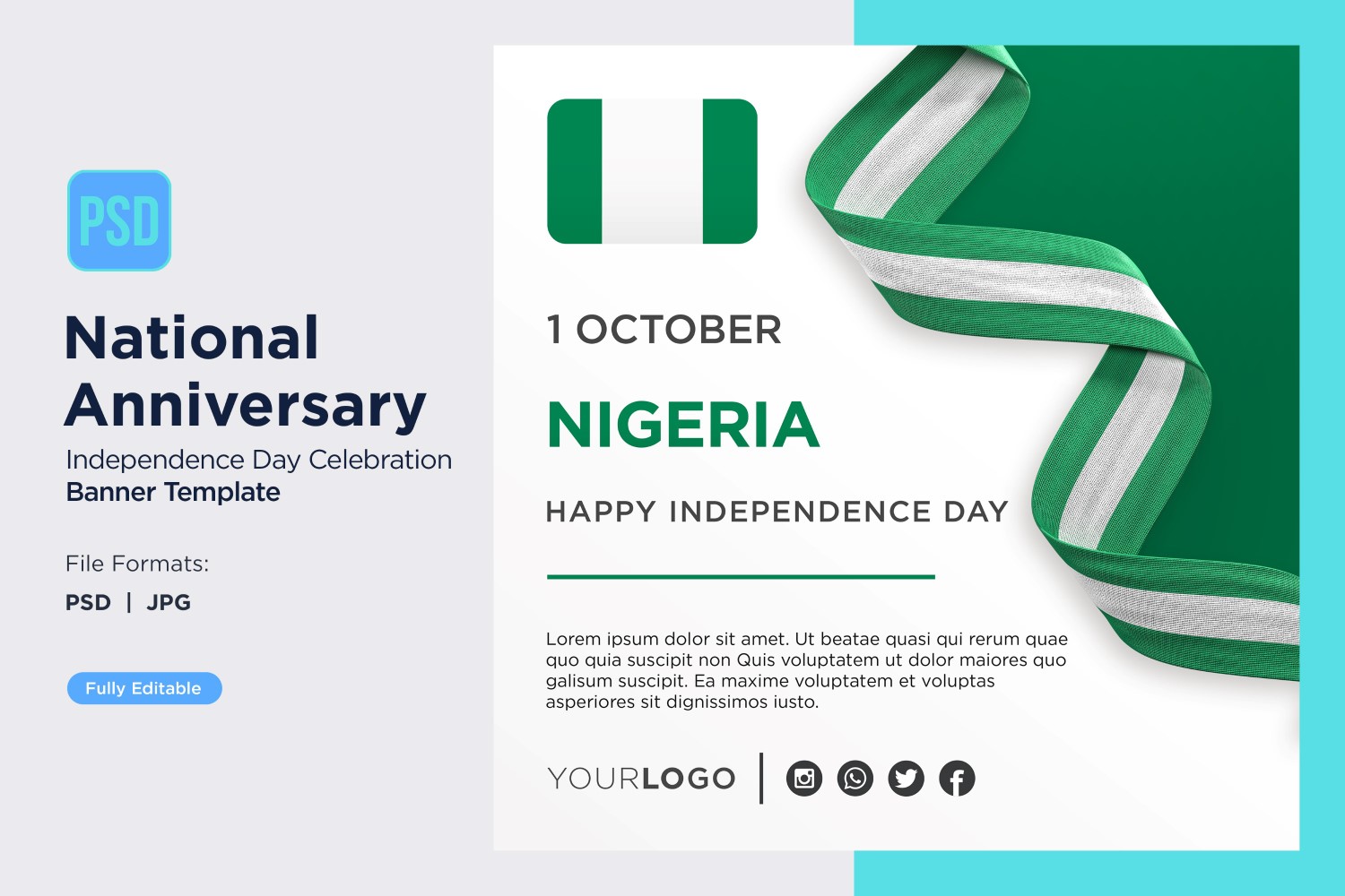 Nigeria National Day Celebration Banner