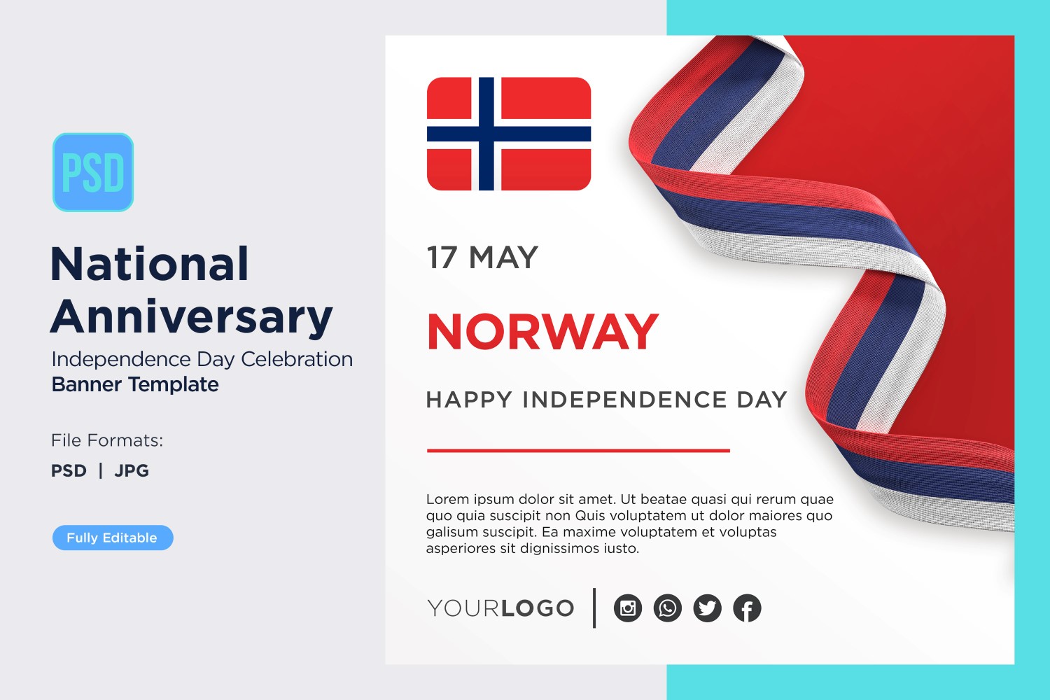 Norway National Day Celebration Banner
