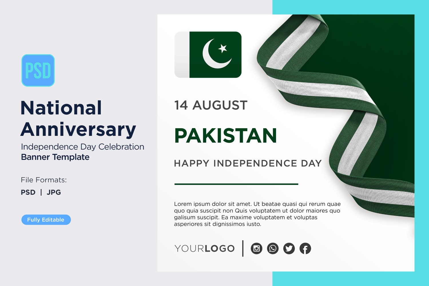 Pakistan National Day Celebration Banner