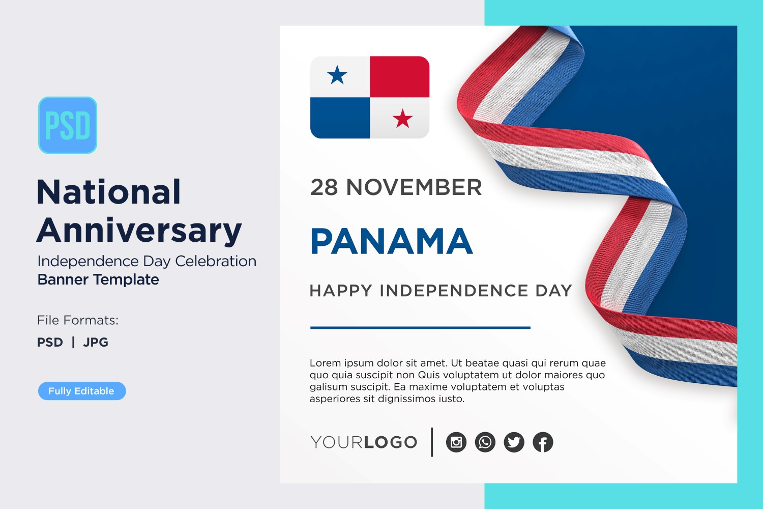 Panama National Day Celebration Banner
