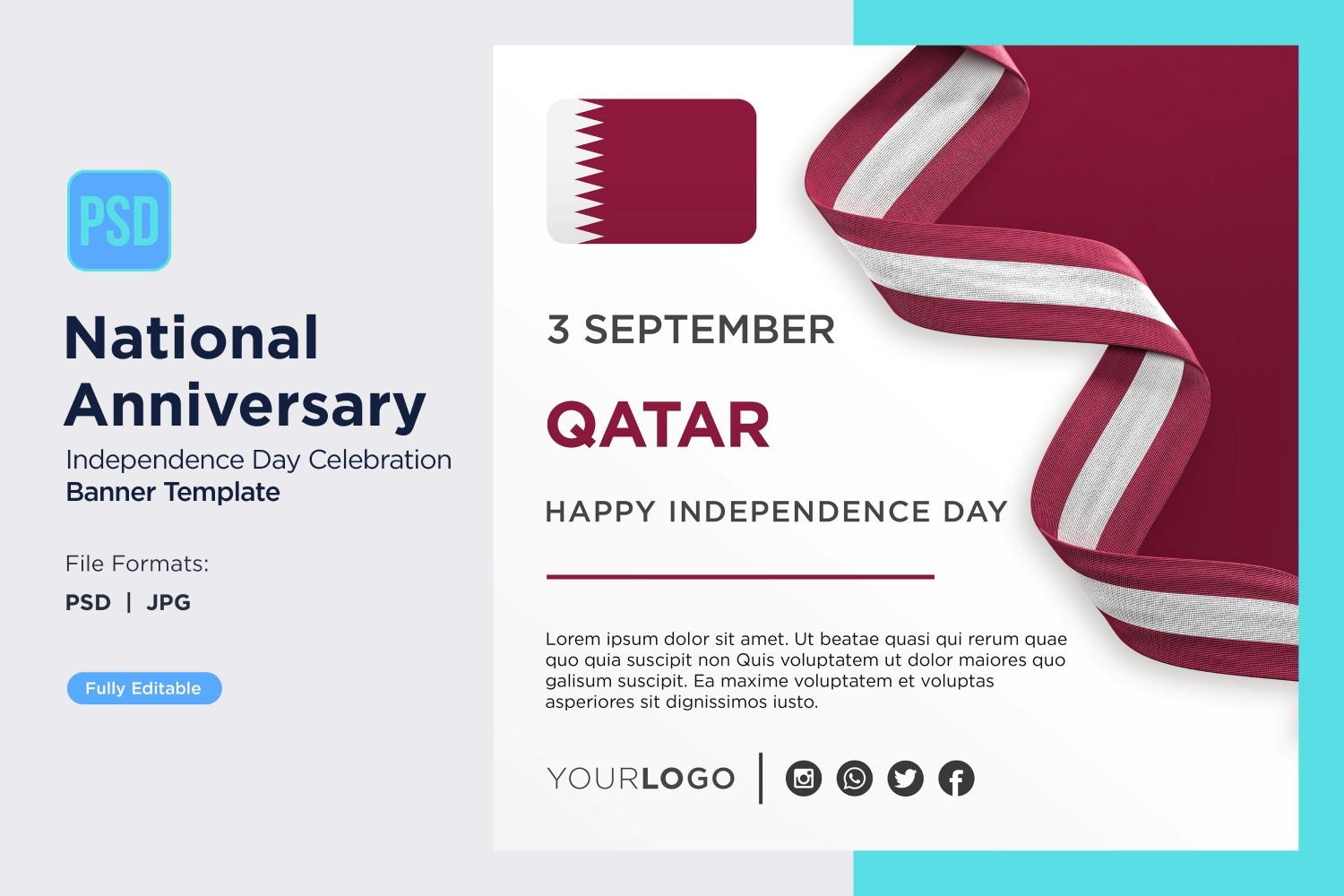Qatar National Day Celebration Banner