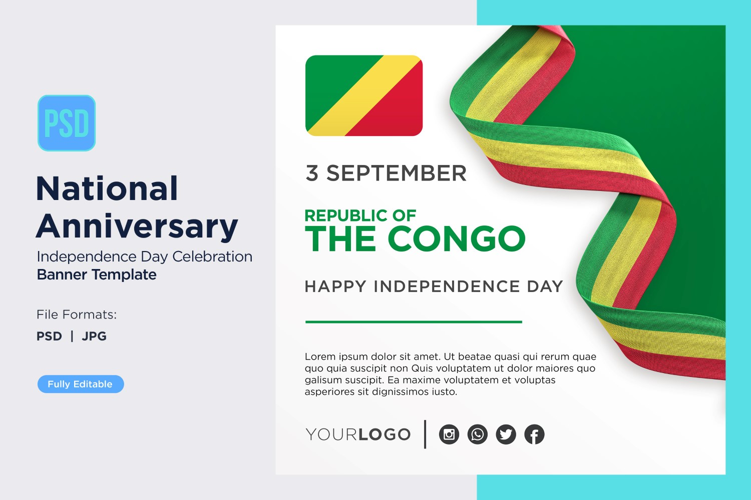 Republic of the Congo National Day Celebration Banner