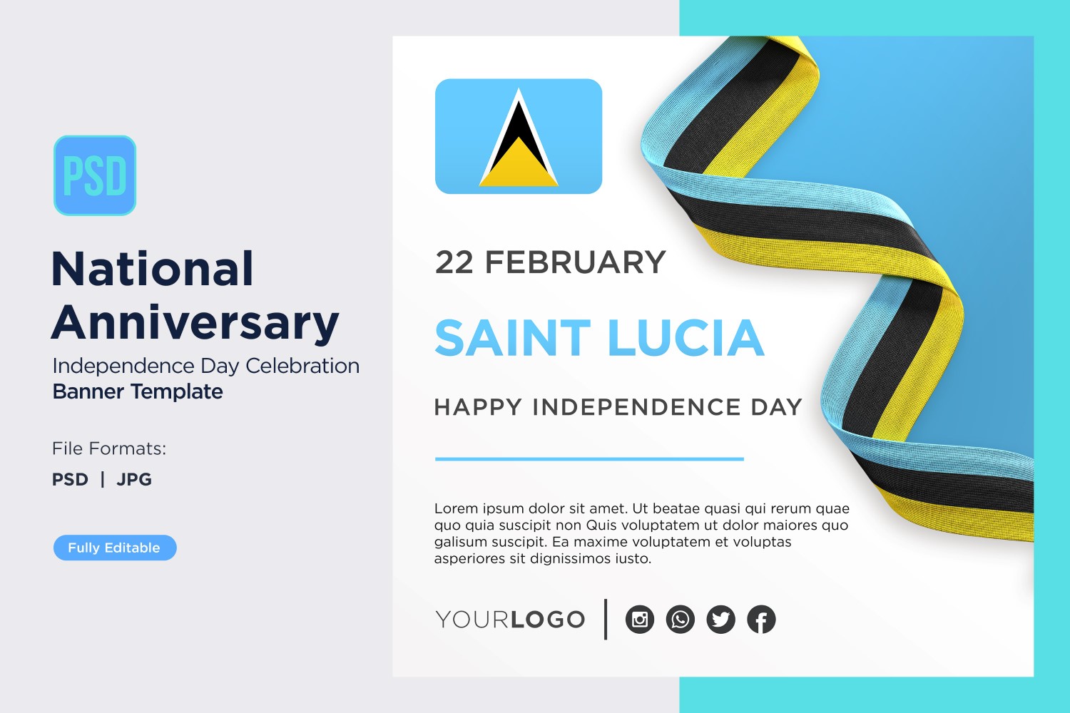 Saint Lucia National Day Celebration Banner