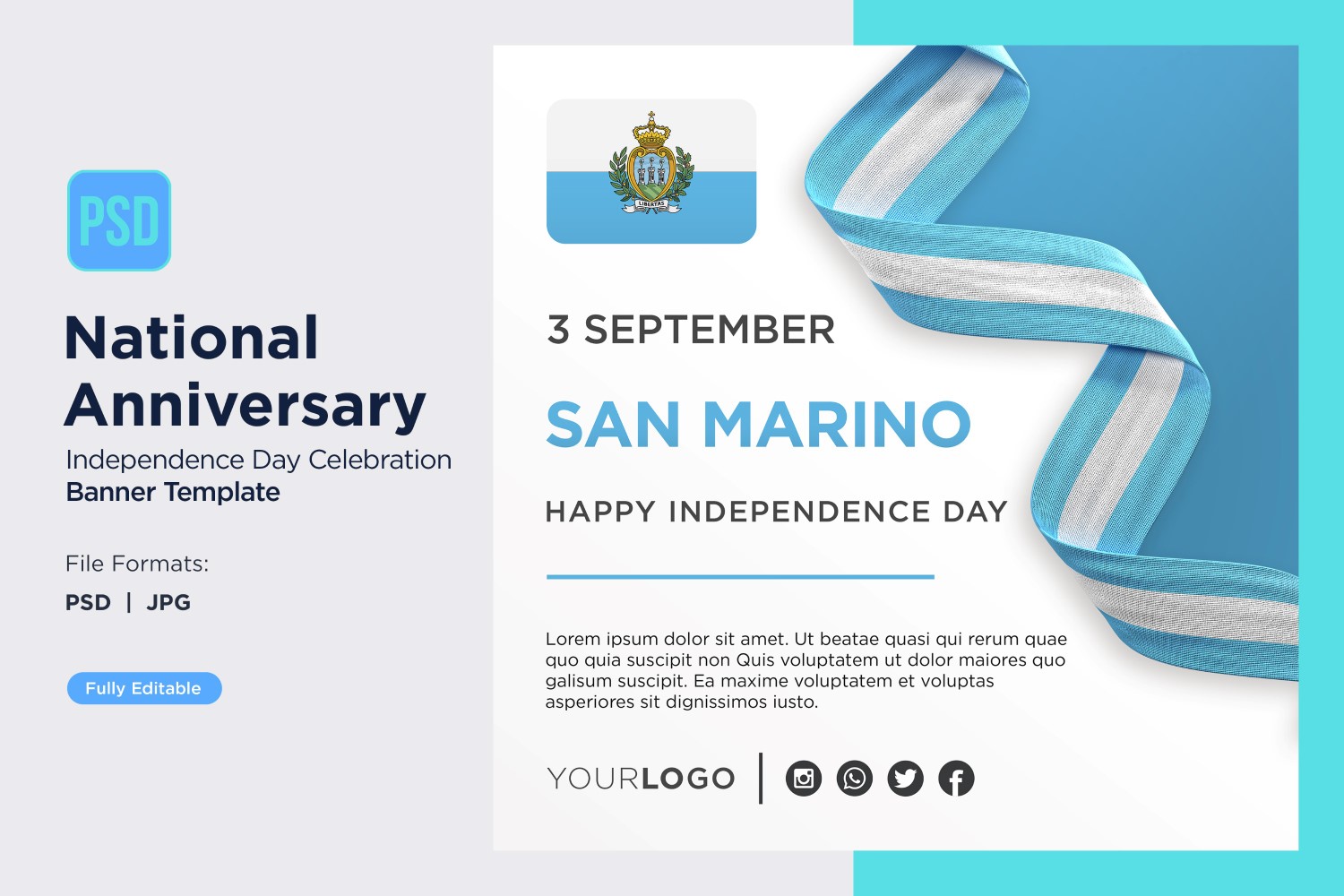 San Marino National Day Celebration Banner