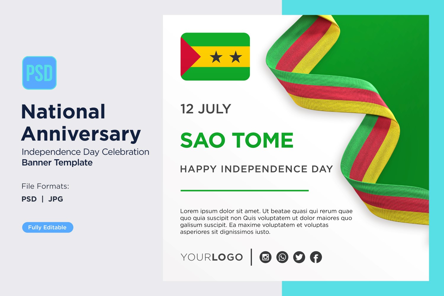 Sao Tome and Principe National Day Celebration Banner
