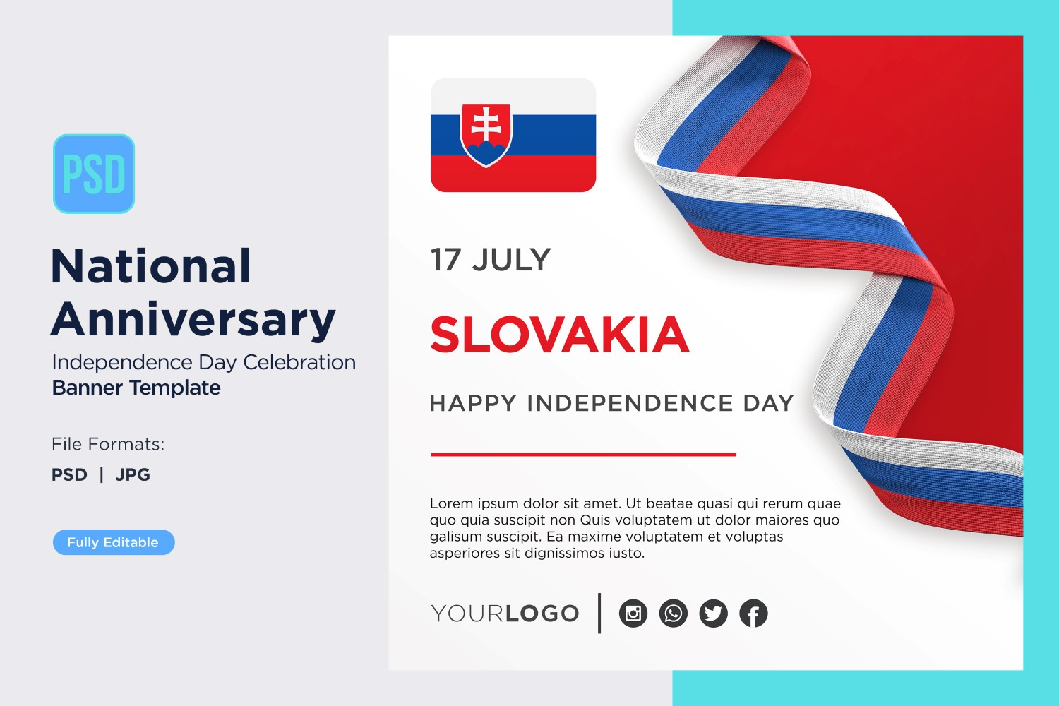 Slovakia National Day Celebration Banner
