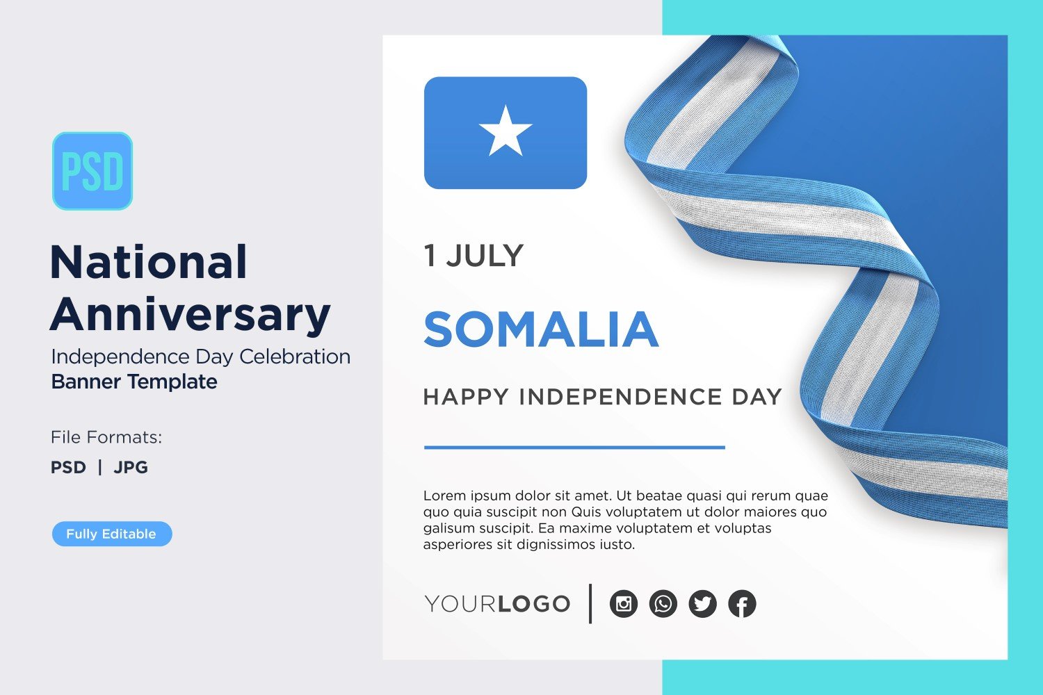 Somalia National Day Celebration Banner