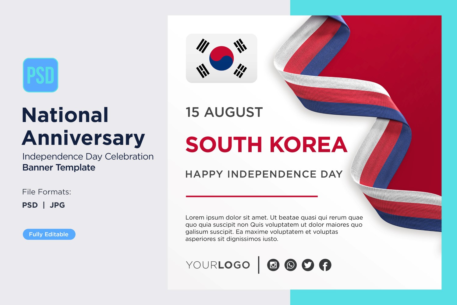 South Korea National Day Celebration Banner