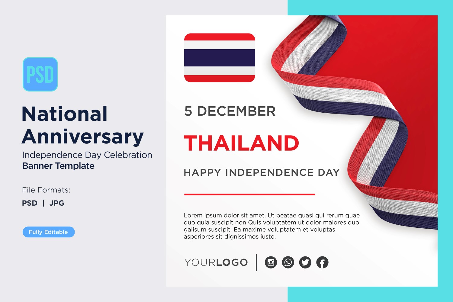 Thailand National Day Celebration Banner