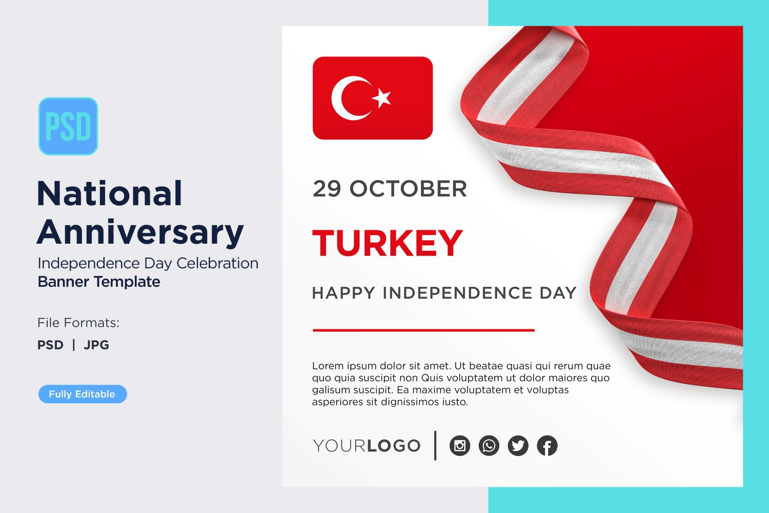 Turkey National Day Celebration Banner