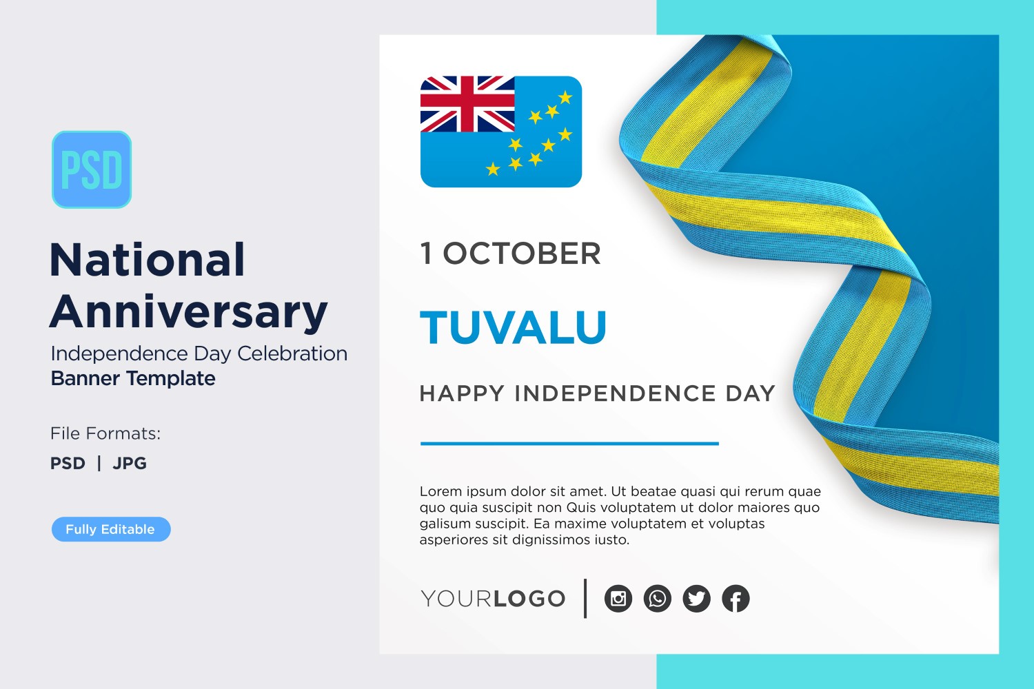Tuvalu National Day Celebration Banner