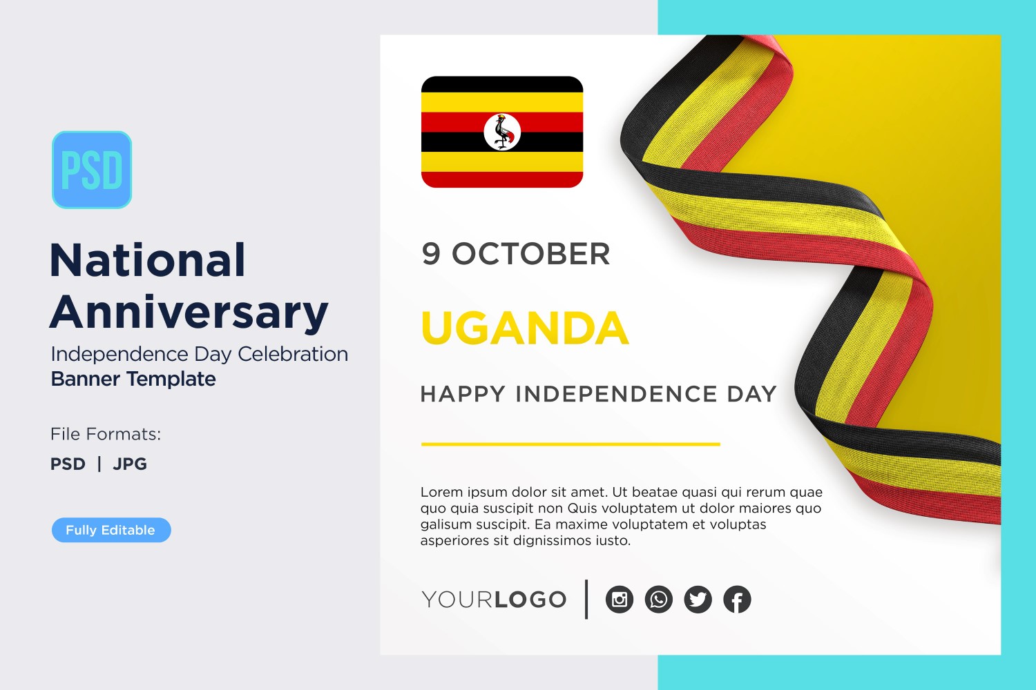 Uganda National Day Celebration Banner