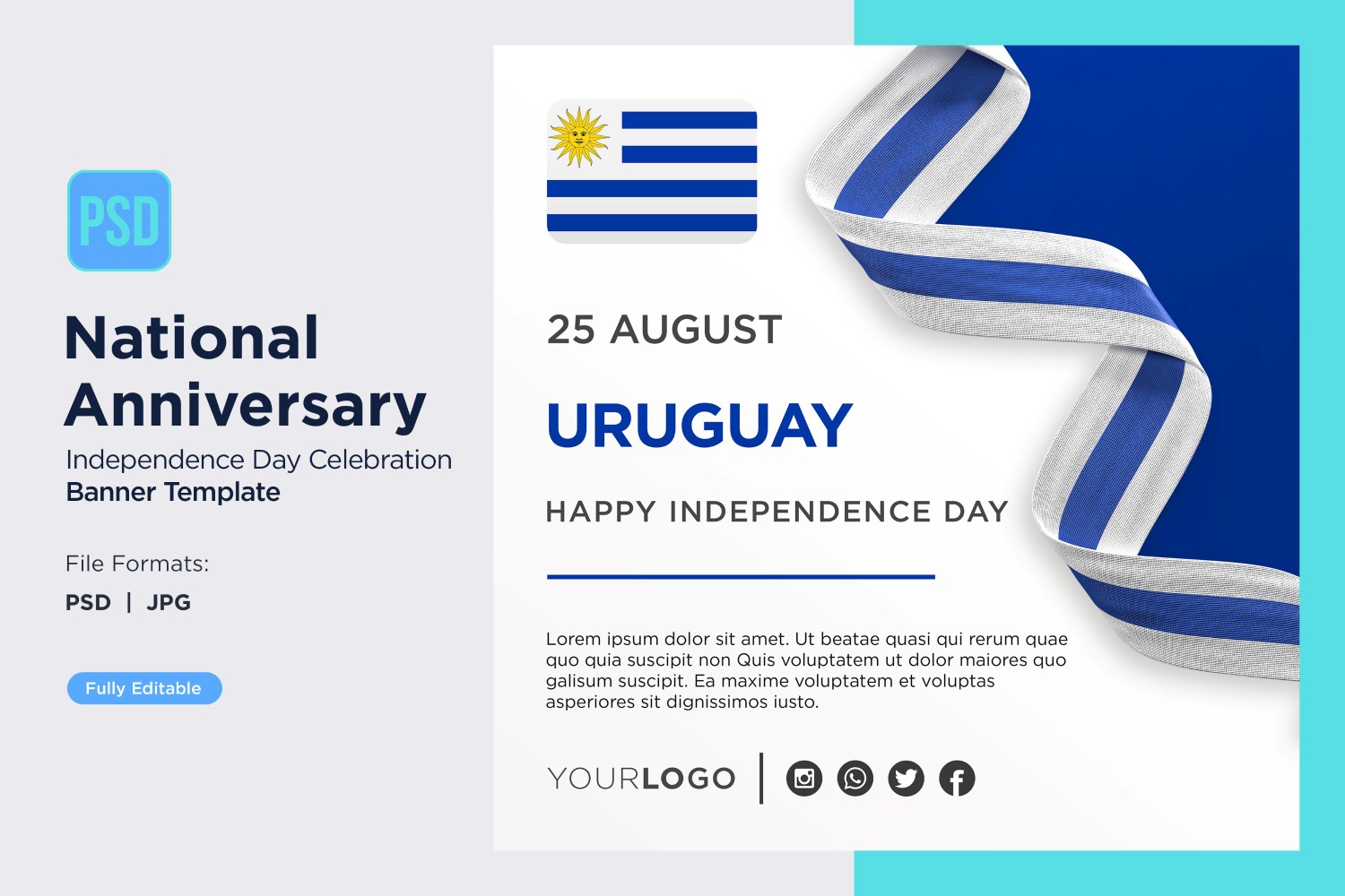 Uruguay National Day Celebration Banner
