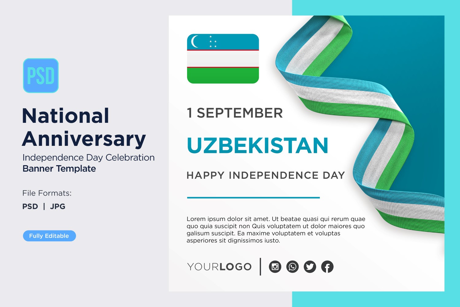 Uzbekistan National Day Celebration Banner