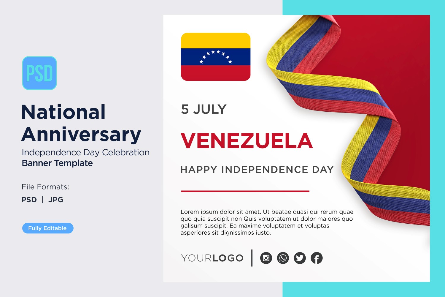 Venezuela National Day Celebration Banner