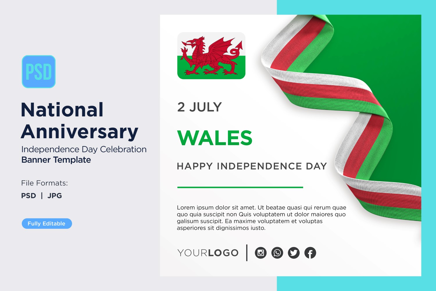 Wales National Day Celebration Banner