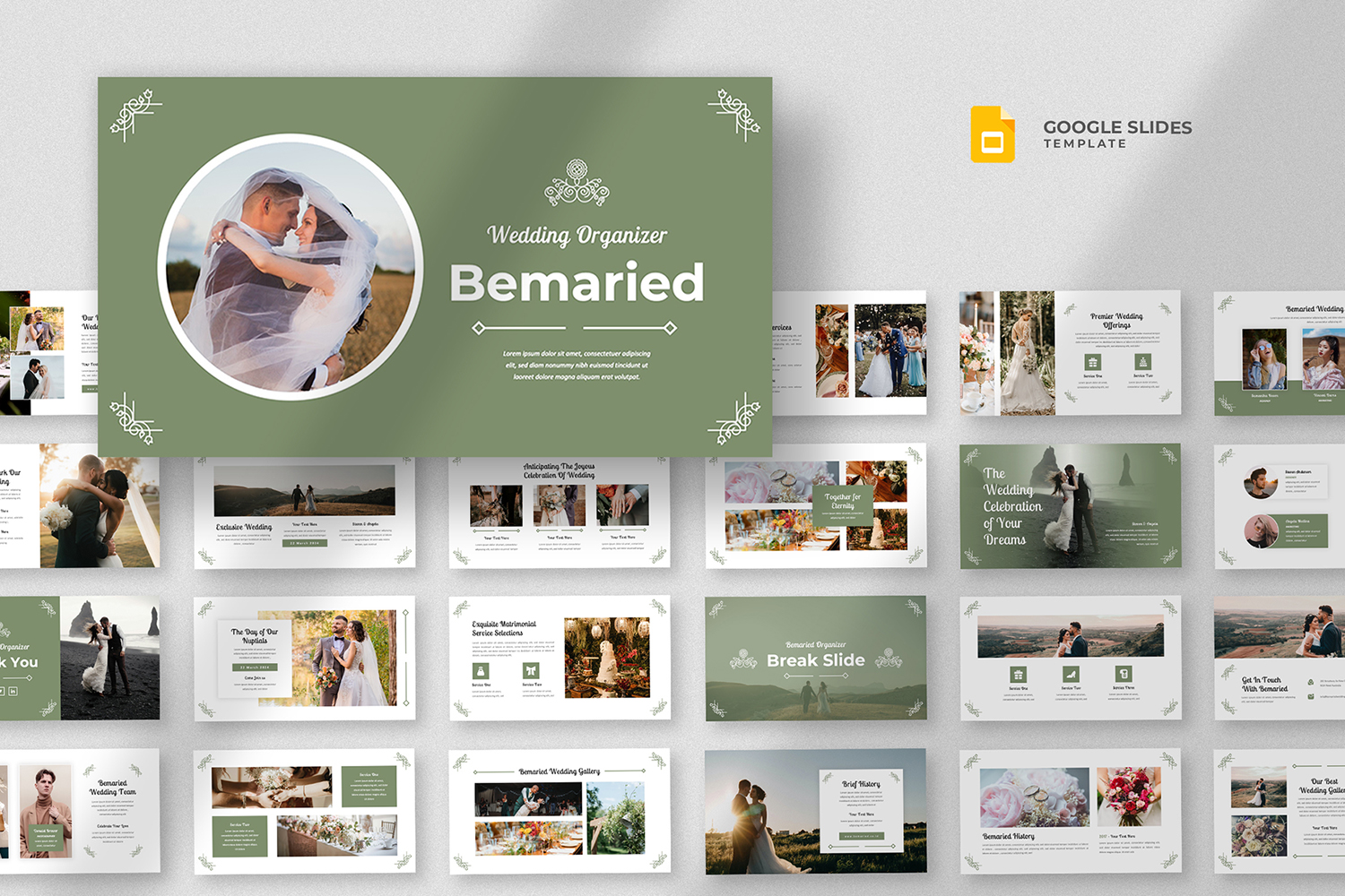 Bemaried - Wedding Google Slides Template