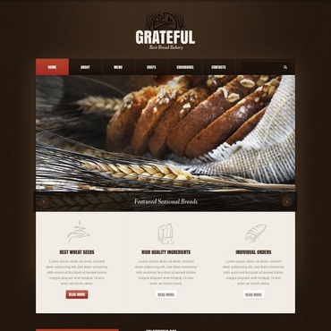 Bread Bakery Responsive Website Templates 40311
