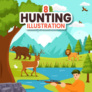 Rifle Hunter Illustrations Templates 403074