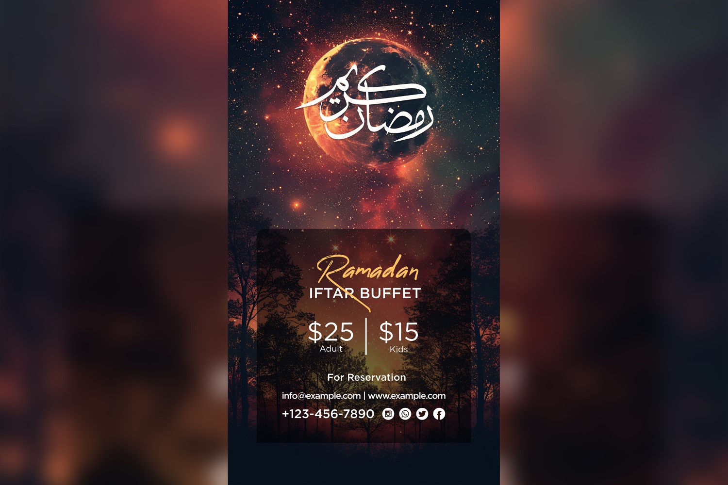 Ramadan Iftar Buffet Poster Design Template 65