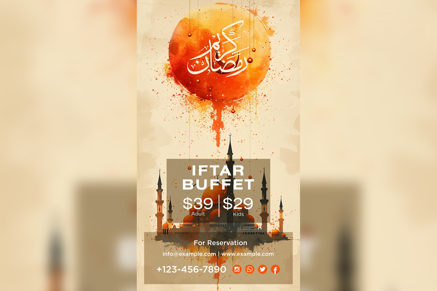 Ramadan Iftar Buffet Poster Design Template 88
